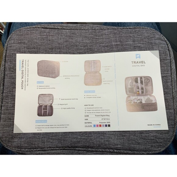 Electronic Accessories USB Cord Charger Cable Organizer Bag Travel Storage Case - Picture 1 of 7